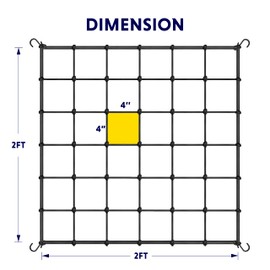 iPower Elastic Trellis Netting for 3x3FT, Heavy-Duty Plant Net with Hooks, Flexible Hydroponics Support for Indoor Plants, Gardening, and Horticulture, 2Pack
