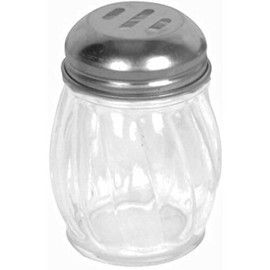 Great Credentials© Grated Cheese or Red Pepper Swirl Glass Shaker (Slotted Top)
