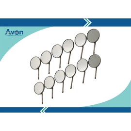 Dental Examination Mouth Mirrors with Handle - Lightweight Stainless Steel Oral Inspections Instruments (12PK-Rainbow Mirr+Handle)