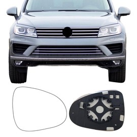 Passenger Side Mirror Replacement Glass for Volkswagen VW Touareg 2011-2017,Backing Plate Power Heated Right Side View Mirror Glass for Volkswagen VW Touareg 2011 2012 2013 2014 2015 2016 2017