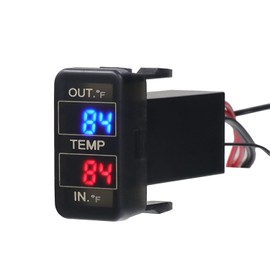 Car Internal and External Temperature Display, Fahrenheit Temperature, Dual Temperature Sensors Use for Toyota Hilux VIGO,Coaster,Corolla ex,Yaris(Type B)