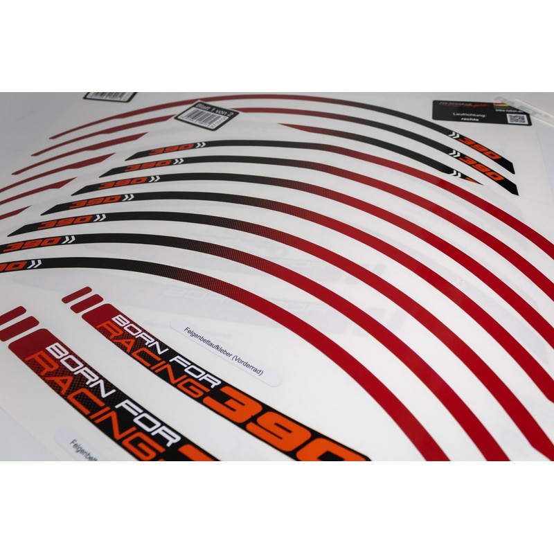 Felgenrand Aufkleber Motorcycle Rim Bed Compatible with KTM 390 Duke