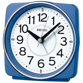 Seiko Clock Tabletop Clock Blue Metallic - Body Size: 10.8×11.0×6.0cm Alarm Clock Radio Analog KR335L