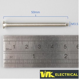 Machine Screws 100pcs for UK Wall Sockets - Raised Countersunk Slotted Steel - Pack of 100 (M3.5 x 50mm)