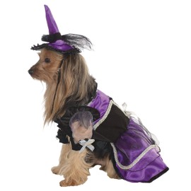Rubie's Purple Witch Pet Costume Dress and Hat , Large
