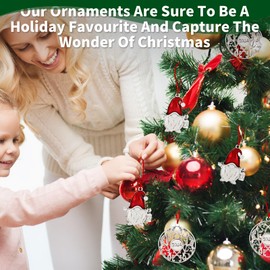 2024 Christmas Tree Decorations,Small Christmas Ornaments for Tree,Metal Gnome Christmas Ornaments,Unique Holiday Decor & Gift