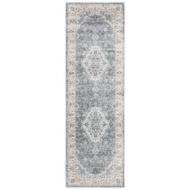 SAFAVIEH Isabella Collection Runner Rug - 2'2" x 7', Grey & Cream, Oriental Design, Non-Shedding & Easy Care, Ideal for High Traffic Areas in Living Room, Bedroom (ISA919F)
