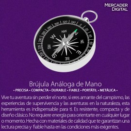 Mercader Digital 3 Pzs Brújula Táctica Metálica Portátil Campismo Senderismo