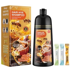 ZENITHGLO Chestnut Brown Hair Dye Shampoo 3 in 1 for Women & Men 100% Gray Hair Coverage - Herbal Ingredients Natural Plant Hair Color - Hair Dye in Minutes 17.6 Fl Oz