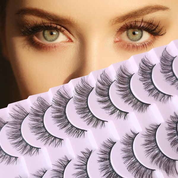 ZyWovyn Fluffy Eye Lashes Wispy Eyelashes 8-15mm False Eyelashes Curly