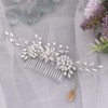 Topqueen Silver Rhinestone Bridal Comb Tiara Diadem for Wedding -