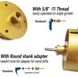 Antengdatool 4 Inch Dry/Wet Diamond Hole Saw for Angle Grinder - 100mm Porcelain/Tile Core Drill Bits for Ceramic Marble Brick Granite Stones Attach Round Shank Adapter
