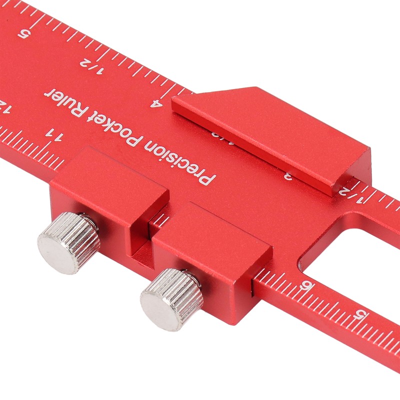 6 Inch Woodworking Ruler Adjustable Sliding Stop Aluminum Alloy Pocket