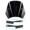 Universal Motorcycle Windshield Wind Deflector Screen W/Mounting Bracket for 5‑7inBlack