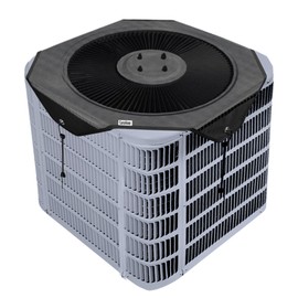 32" x 32" Universal Outdoor Air Conditioner Cover for Outside Units - Heavy Duty Weatherproof AC Cover with Mesh Panels, Fits Most Central AC Units, Top Protection Defender Design（Black）