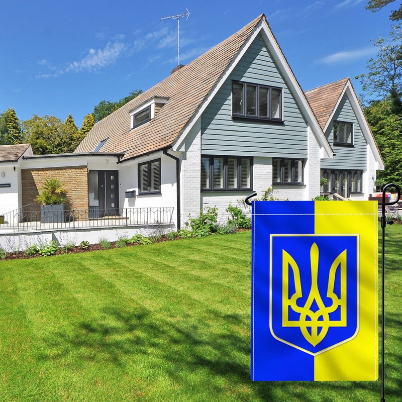 Ukrainian Garden Flag,12×18 Inch Outdoor Ukraine Banner for Canadian Yard