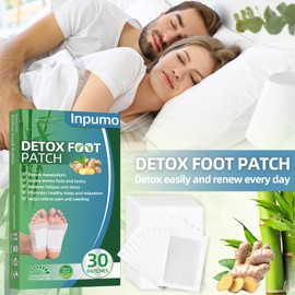 Foot Pads (30 PCS), Natural Bamboo Vinegar Ginger Powder Pad