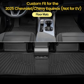 Rilsen Floor Mats Compatible with 2025 Chevy Equinox (Not for EV) Floor Liners All-Weather Guard Heavy Duty Floor Mats Liners 1st & 2nd Row Waterproof Black