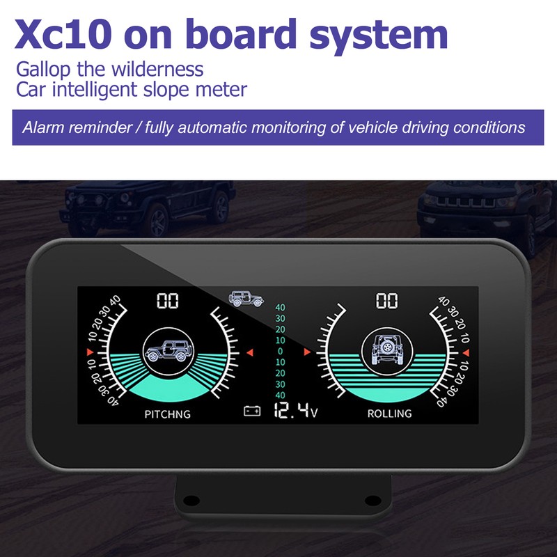 Universal Intelligent Car Inclinometer Tilt Gauge High Resolution HUD Digital
