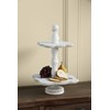 Mud Pie White Beaded Tiered Server, 20" x 13"