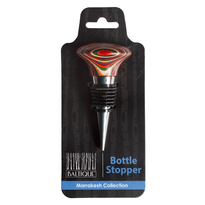 Baltique Marrakesh Collection Wine Bottle Stopper, Multicolor Leak-Proof and Reusable