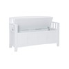 Linon Cynthia White Storage Bench with Flip-Top Lid and Hidden