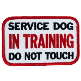 Patchtown SERVICE DOG IN TRAINING DO NOT TOUCH (Hook) (J17) Patch 4"X2.25" FREE SHIP 43527
