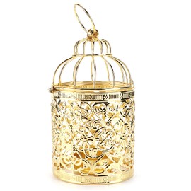 Tomotato Birdcage Candle Holder, Hanging Lantern Metal Tealight Decorative Table Centerpiece for Wedding Party Home Decor