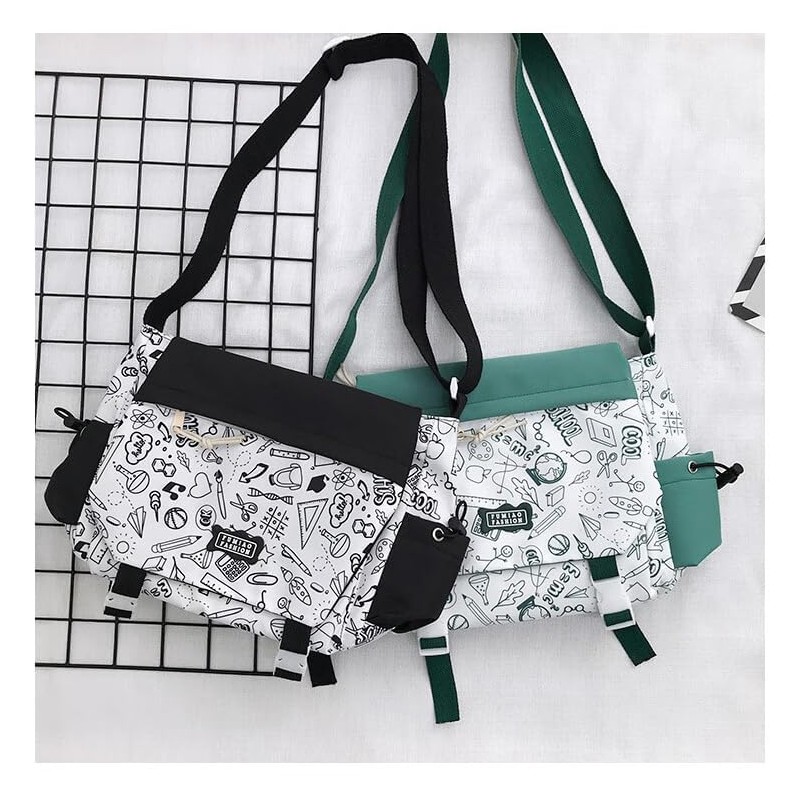 Inshere Cute Shoulder Bag, Aesthetic Shoulder Bag, Nylon Y2K Shoulder