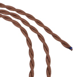 YOKIVE Twisted Cloth Covered Wire, Vintage Cloth Covered Wire DIY Fabric Lamp Cord, Insulation and Durable Use, Great for Home, Restaurants (Light Brown, 5M)