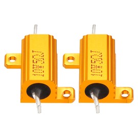 YOKIVE 2 Pcs Aluminum Case Resistor, Office LED Converter Replacement Wirewound Resistance, Great for Daily Use (Gold, 10W 5 Ohm)
