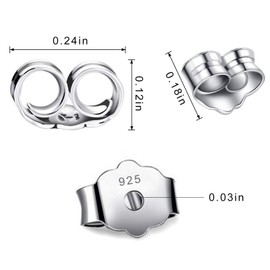 30pcs/15 Pairs Earring Backs Replacement,Plated Silver Earring Backs for Stud,Hypoallergenic Earring Backs Replacement Secure Ear Lockings for Stud Earrings Ear Nut for Posts6x4.5mm