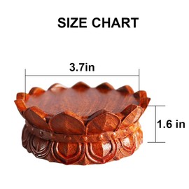 GOLDY&WENDY Chinese Vintage Furniture Decoration Base Round Rosewood Carved Lotus Pedestal Vase Plant Buddha Statue Display Stand