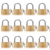 Thin Solid Brass Keyed Padlock Keyed Different Locks-40mm-12pack