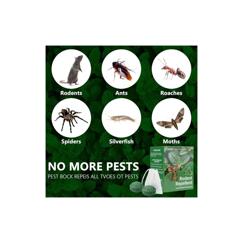 Natural Mouse Repellent Balls - Peppermint Lemon Oil 24 Pack