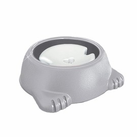 Spill-Proof Dog Water Bowl – Floating Plate No-Drip Water Bowl for Long-Haired Pets – Travel-Friendly, Easy to Clean, Mess-Free Drinking (Gray, Glamour 33.8oz)