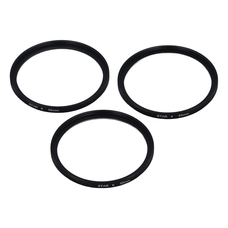 3PCS 55mm Star Filter 4 Points 6 Points 8 Points