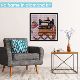 Pavemlo Diamond Painting Set Accessories Sewing Machine, DIY 5D Diamond Embroidery Painting Kits Table, Full Drill Crystal Set Rhinestone Embroidery Pictures DIY Diamond Painting for House Wall