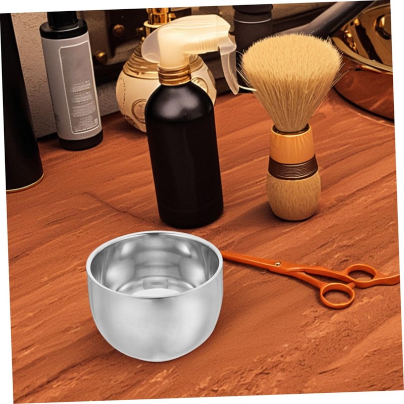 VICASKY 2pcs Double Layer Stainless Steel Shaving Soap Bowl Shave