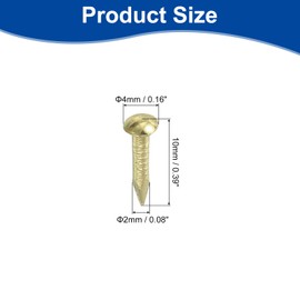uxcell 50Pcs Small Hardware Nails, 1.5 x 10mm Brass Round Head Nail Common Finishing Nail for Household Woodworking Picture Hanging DIY Projects, Gold