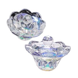 Baluue Nail Beauty Palette Cup Sturdy Acrylic Liquid Dish Crystal Nail Supply Mixing Cup Elegant Lid