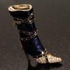 Dark Blue Stiletto High Boot Pin Brooch