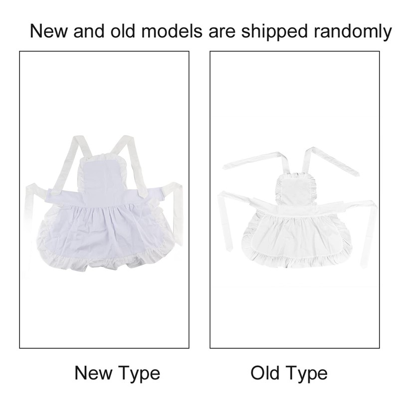 Fybida Women's Vintage Apron White Retro Maid Apron with Ruffle