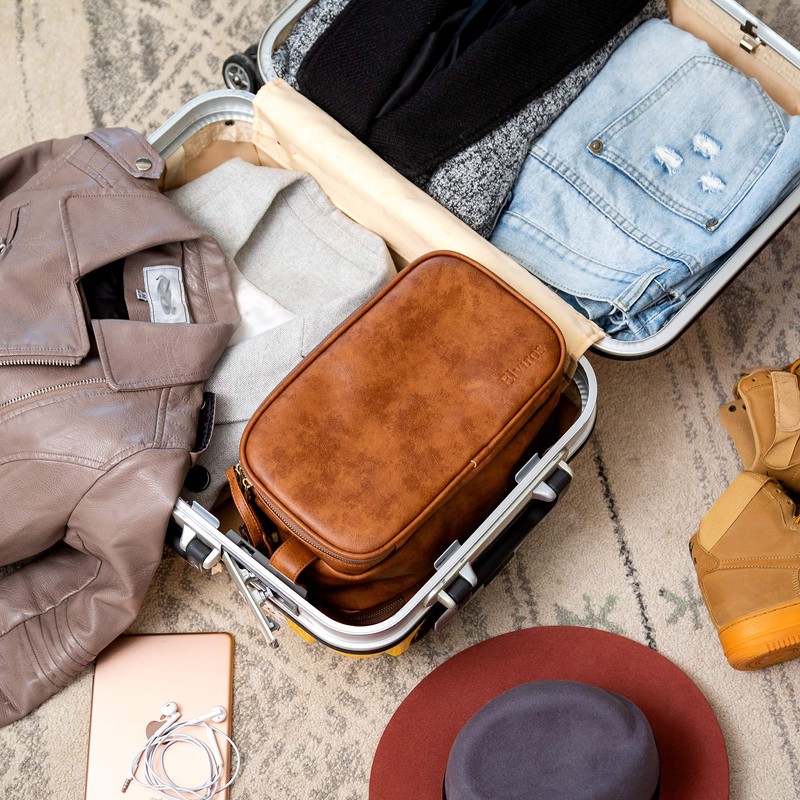 Elviros Toiletry Bag for Men, Large Travel Shaving Dopp Kit