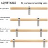 foxwake Wood and Silver Cabinet Handles Pull 10Pcs Adjustable Double