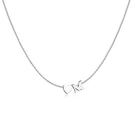 MARLION JEWELS Initial and Heart Necklace for Women - Gold Plated / Silver Plated Surgical Steel - Ideal Gift Jewellery for Women, Gold - silver