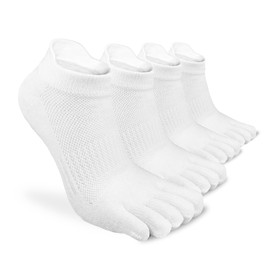ss soxsense Toe Socks for Men and Women Athletic Running Five Finger Socks with Premium Cotton LightWeight (Size 6-14) (US, Alpha, Large, Regular, Regular, Classic White)