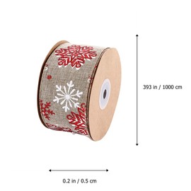 MILISTEN 1 Roll Christmas Wired Ribbon Burlap Ribbon Vintage Christmas Ribbon Fabric Ribbon for Gift Wrapping Ribbon Christmas Decoration, 10M (Snowflake)