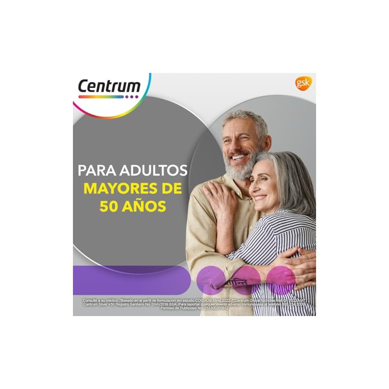 Centrum Silver +50 Multivitaminico, Con Magnesio, Vitamina B y Vitamina
