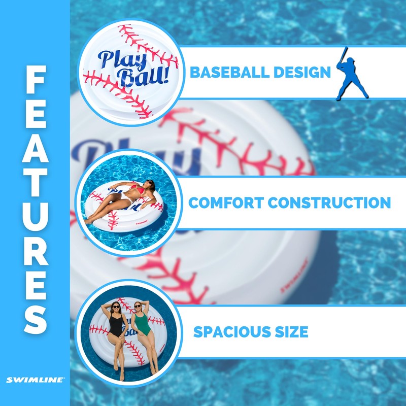 Swimline Inflatable Baseball Ride-On Pool Float
